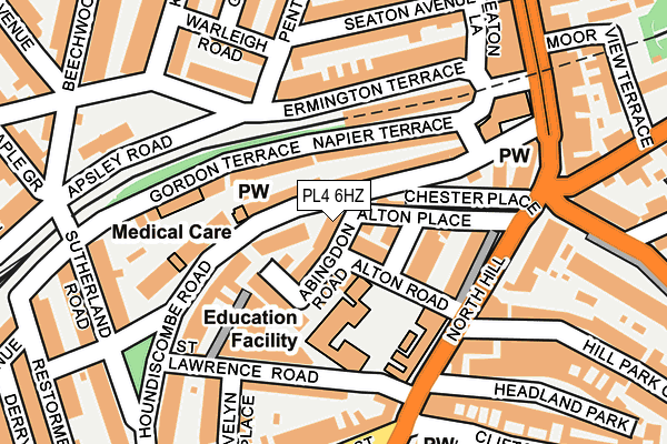 PL4 6HZ map - OS OpenMap – Local (Ordnance Survey)