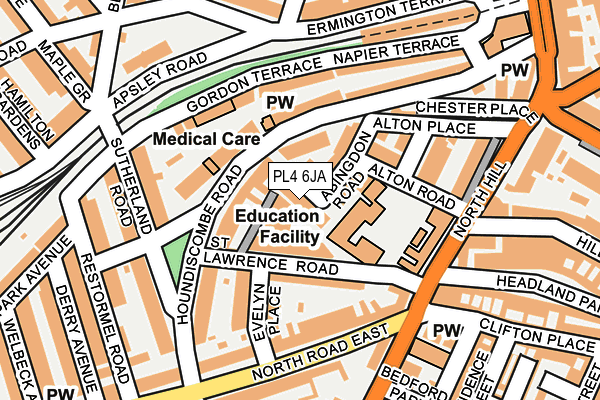 PL4 6JA map - OS OpenMap – Local (Ordnance Survey)