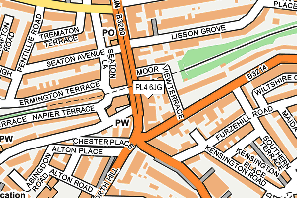 PL4 6JG map - OS OpenMap – Local (Ordnance Survey)