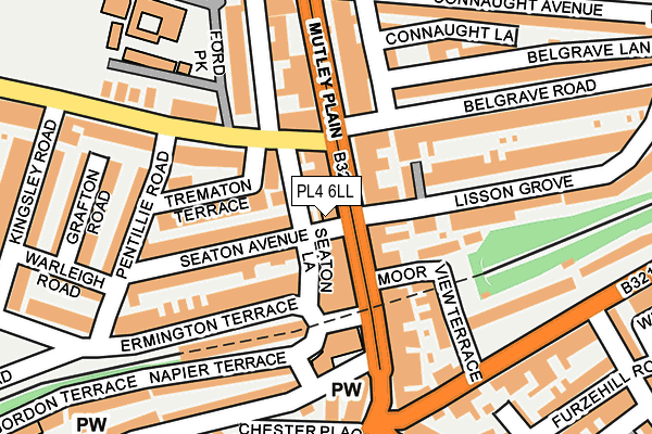 PL4 6LL map - OS OpenMap – Local (Ordnance Survey)