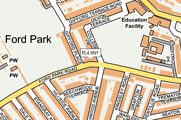 PL4 6NY map - OS OpenMap – Local (Ordnance Survey)