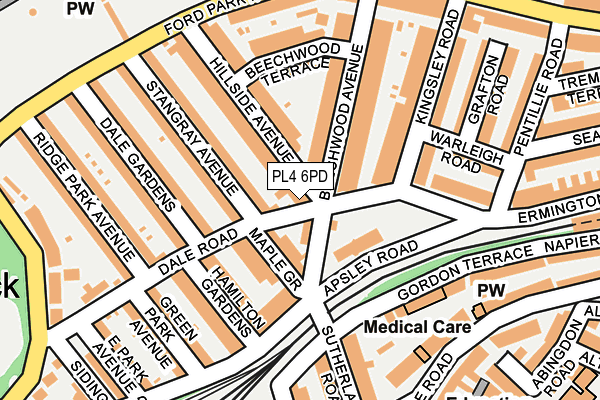 PL4 6PD map - OS OpenMap – Local (Ordnance Survey)