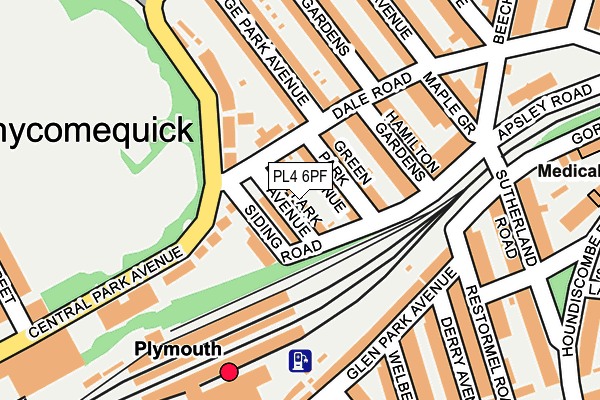 PL4 6PF map - OS OpenMap – Local (Ordnance Survey)