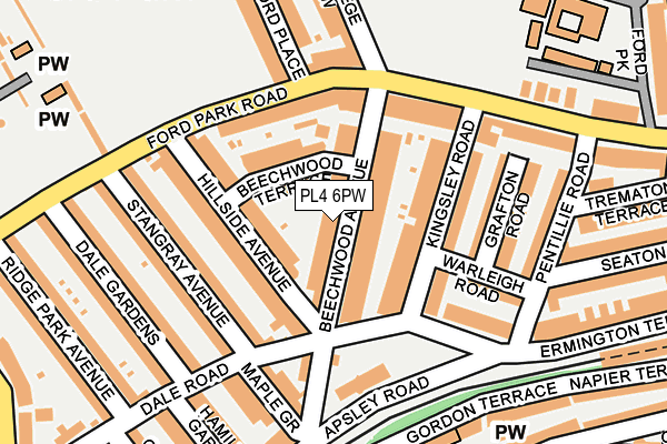 PL4 6PW map - OS OpenMap – Local (Ordnance Survey)