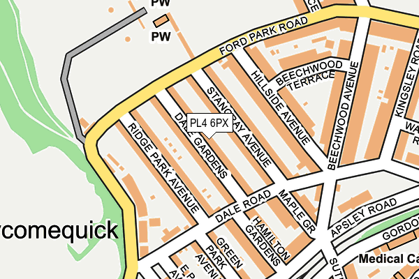 PL4 6PX map - OS OpenMap – Local (Ordnance Survey)