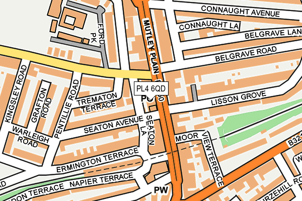 PL4 6QD map - OS OpenMap – Local (Ordnance Survey)