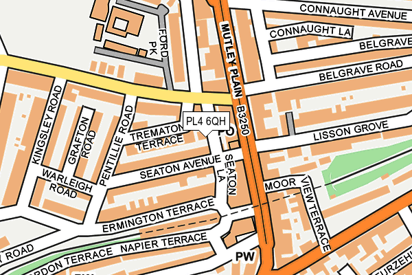 PL4 6QH map - OS OpenMap – Local (Ordnance Survey)