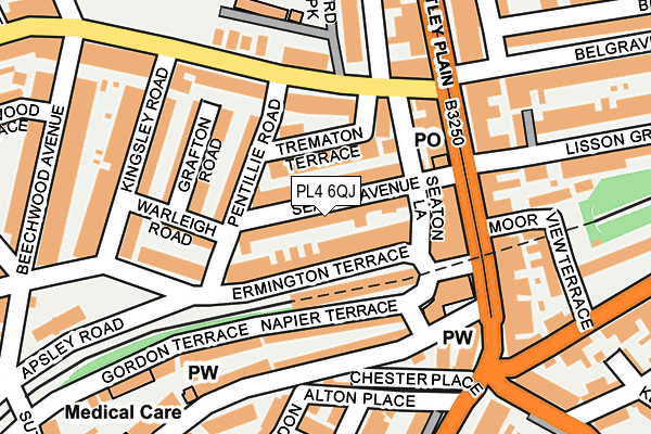 PL4 6QJ map - OS OpenMap – Local (Ordnance Survey)