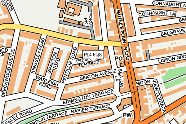 PL4 6QS map - OS OpenMap – Local (Ordnance Survey)