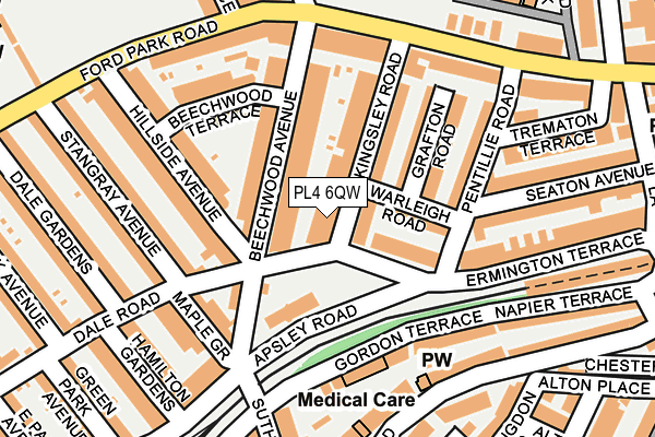 PL4 6QW map - OS OpenMap – Local (Ordnance Survey)
