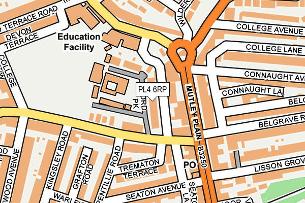 PL4 6RP map - OS OpenMap – Local (Ordnance Survey)