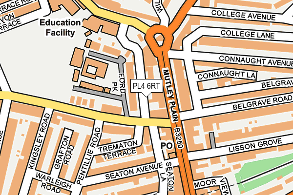 PL4 6RT map - OS OpenMap – Local (Ordnance Survey)