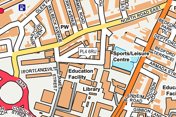 PL4 6RU map - OS OpenMap – Local (Ordnance Survey)