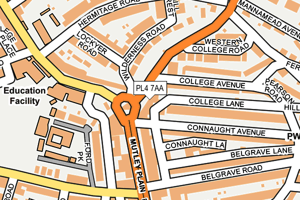 PL4 7AA map - OS OpenMap – Local (Ordnance Survey)