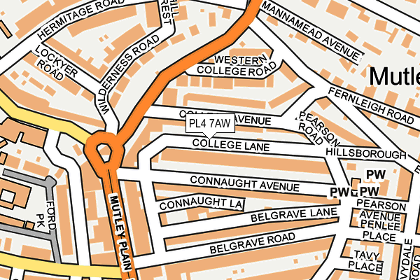 PL4 7AW map - OS OpenMap – Local (Ordnance Survey)