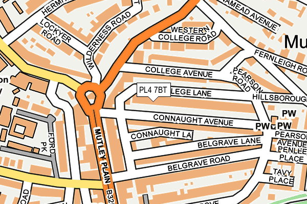 PL4 7BT map - OS OpenMap – Local (Ordnance Survey)