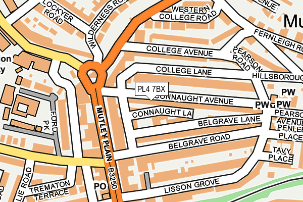 PL4 7BX map - OS OpenMap – Local (Ordnance Survey)