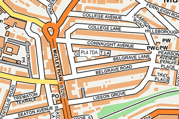 PL4 7DA map - OS OpenMap – Local (Ordnance Survey)
