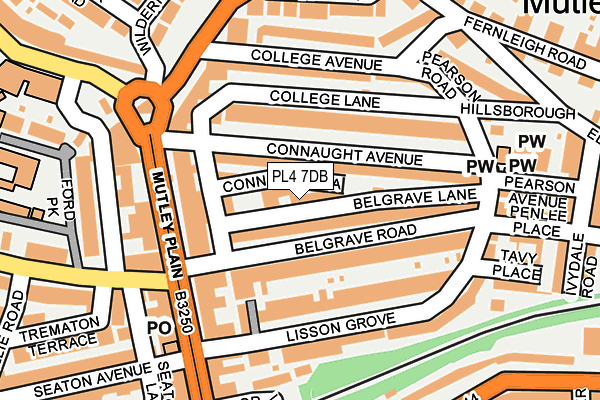 PL4 7DB map - OS OpenMap – Local (Ordnance Survey)