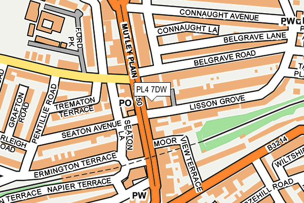 PL4 7DW map - OS OpenMap – Local (Ordnance Survey)