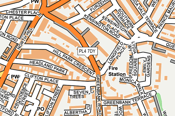 PL4 7DY map - OS OpenMap – Local (Ordnance Survey)