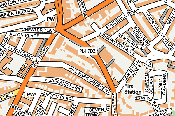 PL4 7DZ map - OS OpenMap – Local (Ordnance Survey)