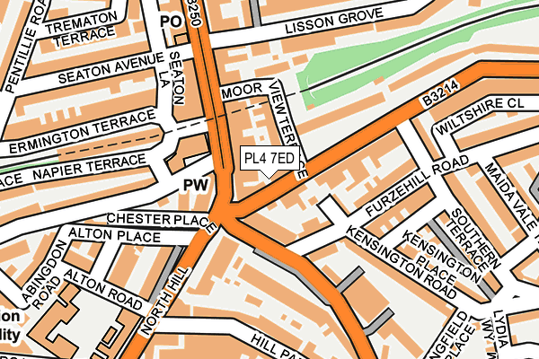 PL4 7ED map - OS OpenMap – Local (Ordnance Survey)