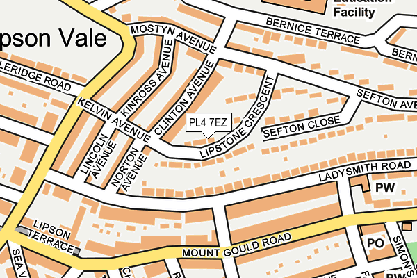 PL4 7EZ map - OS OpenMap – Local (Ordnance Survey)