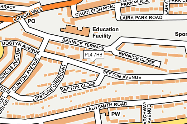 PL4 7HB map - OS OpenMap – Local (Ordnance Survey)