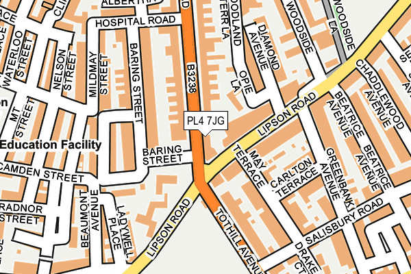 PL4 7JG map - OS OpenMap – Local (Ordnance Survey)