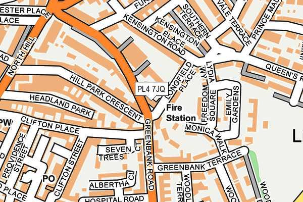 PL4 7JQ map - OS OpenMap – Local (Ordnance Survey)