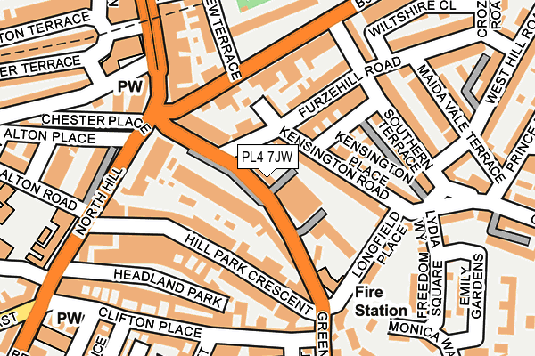 PL4 7JW map - OS OpenMap – Local (Ordnance Survey)