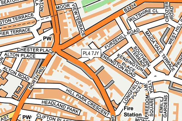 PL4 7JY map - OS OpenMap – Local (Ordnance Survey)