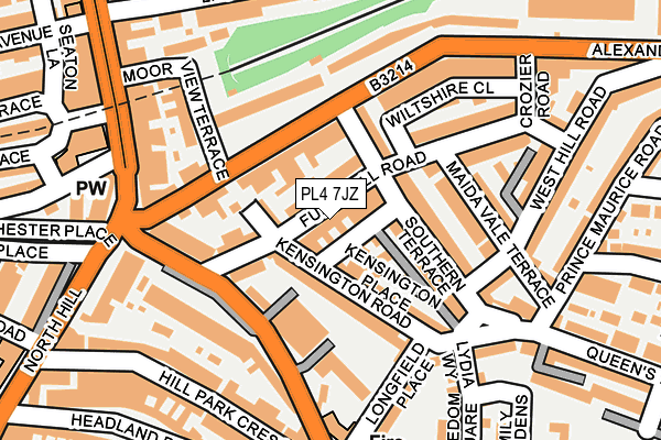 PL4 7JZ map - OS OpenMap – Local (Ordnance Survey)