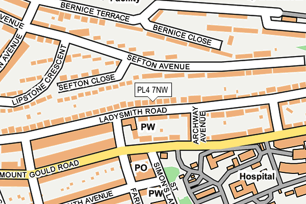 PL4 7NW map - OS OpenMap – Local (Ordnance Survey)