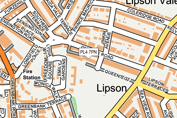 PL4 7PN map - OS OpenMap – Local (Ordnance Survey)