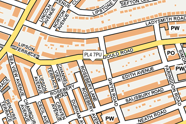 PL4 7PU map - OS OpenMap – Local (Ordnance Survey)