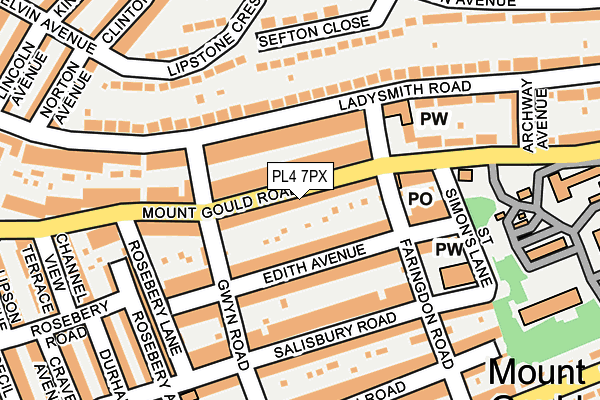 PL4 7PX map - OS OpenMap – Local (Ordnance Survey)