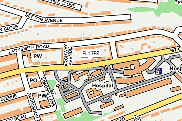 PL4 7PZ map - OS OpenMap – Local (Ordnance Survey)