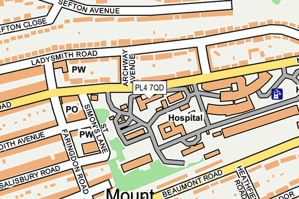 PL4 7QD map - OS OpenMap – Local (Ordnance Survey)