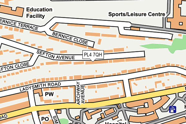 PL4 7QH map - OS OpenMap – Local (Ordnance Survey)