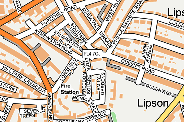 PL4 7QJ map - OS OpenMap – Local (Ordnance Survey)