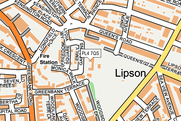 PL4 7QS map - OS OpenMap – Local (Ordnance Survey)