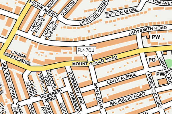 PL4 7QU map - OS OpenMap – Local (Ordnance Survey)