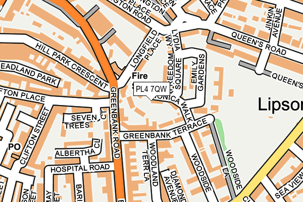 PL4 7QW map - OS OpenMap – Local (Ordnance Survey)