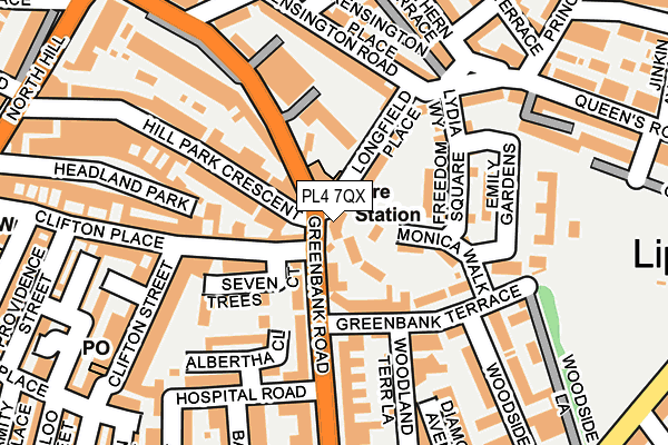 PL4 7QX map - OS OpenMap – Local (Ordnance Survey)