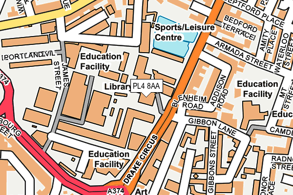 PL4 8AA map - OS OpenMap – Local (Ordnance Survey)