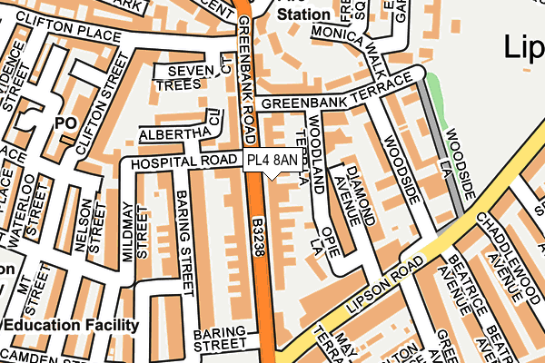 PL4 8AN map - OS OpenMap – Local (Ordnance Survey)