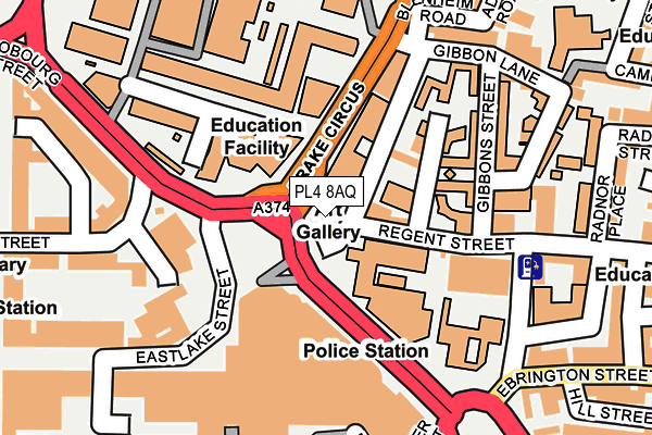 PL4 8AQ map - OS OpenMap – Local (Ordnance Survey)