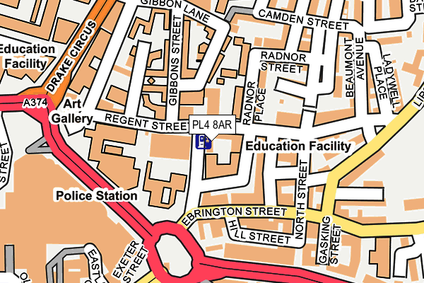 PL4 8AR map - OS OpenMap – Local (Ordnance Survey)